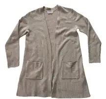 Old Navy Womens Longline Open Front Cardigan Sweater S Long Sleeve Pink Pockets