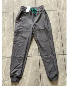 FIGS Scrub Pants Womens XS Petite Gray Zamora High Waisted Jogger Cargo Pockets