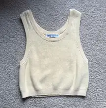 ZARA Yellow Sweater Vest cropped