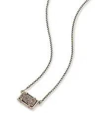 Kendra Scott Pattie Platinum Drusy Pendant Necklace Silver Tone Chain