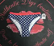 Navy blue and red bikini bottoms 