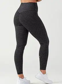 Glyder Sultry High-Rise Performance Legging in Black & Shimmer Stripe