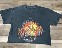 Def Leppard  Pyromania Cutoff Tee Shirt Women’s Small/Medium