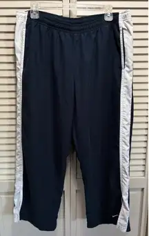 Nike Navy/White Wide‎ Leg Crop Elastic/Tie Waist Size XL Pockets Logo