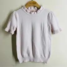 Philosophy Ruffle Mock Neck Sweater Top Light Pink XS