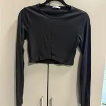 Reformation Black Fitted Long Sleeve Crop Blouse! Small women’s