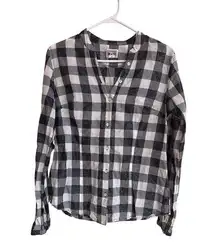 Converse One Star Black & White Plaid Button-Up Shirt M