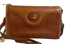 Dooney & Bourke DOONEY BOURKE VINTAGE  USA MADE   COGNAC PEBBLE GRAIN LEATHER CROSSBODY BAG