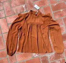 NWT Nordstrom Rust Ruffle Blouse