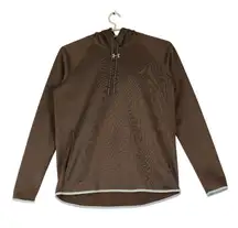 Under Armour UA Double Threat Armour Fleece Hoodie Womens L Brown 1295300-200
