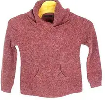 Preswick & Moore Wool Blend Cowl Neck Sweater Womens Sz PL Kangaroo Pocket‎ Rust