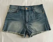 STS Blue Denim Shorts‎ Size 28 Frayed Hem High Rise Casual Cute