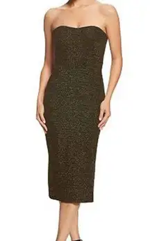 Claire Shimmer Strapless Midi Dress NWOT