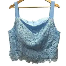 NWT Wedding Dress Baby Blue‎ Lace Crop Top Medium