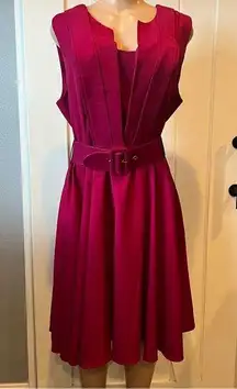 NWT City Chic Dress Vintage Veronica Bordeaux M/18 Raspberry