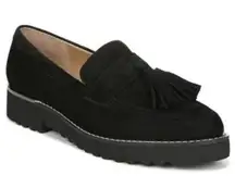 FRANCO SARTO Carolynn Lug Sole Loafers Black Suede Women’s