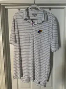 Kansas Jayhawks Striped Polo