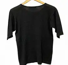 PRESWICK & MOORE BLACK SILK SHORT SLEEVE SWEATER SIZE‎ S