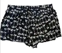 Joe B by Joe Benbasset Black White Palm Tree‎ Rayon Shorts Size Large