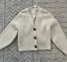 H&M Cream Sweater Cardigan S