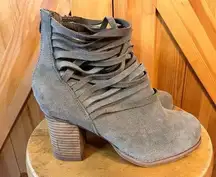 Torrid Gray Suede Ankle Boots Woven Size 8.5