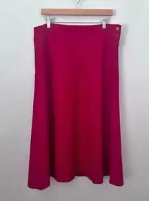 TALBOTS | A-Line Skirt Rich Christmas Fall Red Wool Lined Button Midi | Size 14