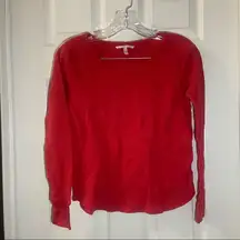 Victoria’s Secret Red Thermal Knit Long Sleeve Top size XS