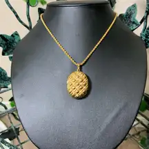 Joan Rivers Gold Pearl Pineapple Locket Necklace