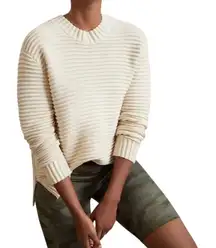 Varley Ivory Long Sleeve Crewneck Knit Rib Cozy Pullover Talbert Sweater Medium