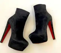 Christian Louboutin Black Suede leather Fierce Platform 160 veau velours boot 41