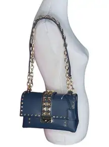 Michael Kors MICHAEL  Cece Medium Studded Flap Pocket Shoulder Bag Purse Navy