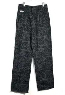 No Fear x H&M Black Metal Logo Baggy Loose Fit Wide Leg Retro Pants Y2K Skater 6