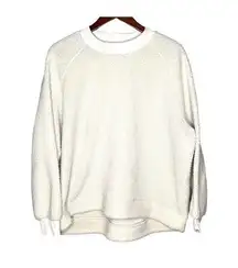 OLD NAVY SHERPA PULLOVER off white / seasalt long sleeve crewneck size XL
