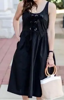 Who What Wear Black Lace Up Dress Women’s XS