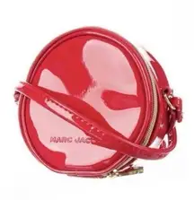 NWT MARC JACOBS Mini 4" Red Patent Leather Crossbody Round Circle Canteen Bag
