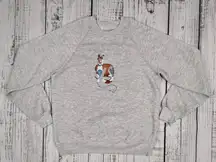 Vtg‎ Needlepoint Calico Cat Kitten Crewneck Sweatshirt Sz L Cat Lady Grandma