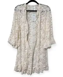 -Ivory Lace Coverup-Stretch-NWT-Sz Small