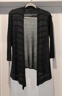 EILEEN FISHER Cardigan Size S Gray open weave Silk Blend, Coastal, Beach, Trendy