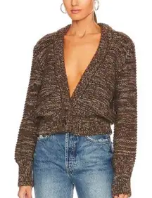NWT Anine Bing Dayna Cardigan Sweater in Marled Brown