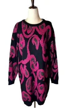 Distinctly Different Vintage Black And Purple Metallic Sparkle‎ Sweater Size 18W