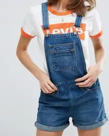 LEVI’S [Levi’s Orange Tab] Denim Overall Shorts Size L