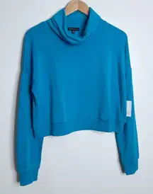 NWT Beyond Yoga All Time Cropped Pullover Long Sleeves In‎ Blue Size X-Large
