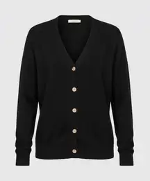 Ella Moss NWT Black Classic Button Up Cardigan Relaxed Boyfriend Fit Size Large