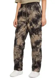 Nike Air Jordan Heritage Tie Dye Cargo Pants Loose Ankle Drawcord Tan Black S