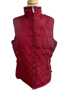 Woolrich Down Quilted Puffer Vest Red/ Full Zip Women's medium
,  w/ Pockets