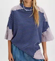 NWT Free People We The Free Sherbert Striped Tunic in Blue Stripes