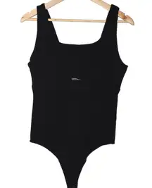 Abercrombie & Fitch Soft A&F Collection Black Ribbed Knit Cutout Bodysuit Size L