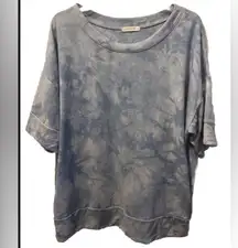 Cherish Blue Print Casual Top Size Small