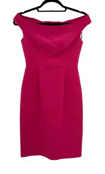 Black Halo Claire Mini Dress Off‎ the Shoulder Fuchsia Pink Size 0