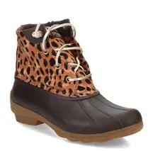 NEW Sperry Women's, Syren Gulf Duck Boot Brown Animal Print